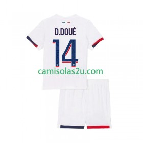 Camisolas de futebol Paris Saint-Germain Desire Doue 14 Criança Equipamento Alternativa 2025/26 Manga Curta